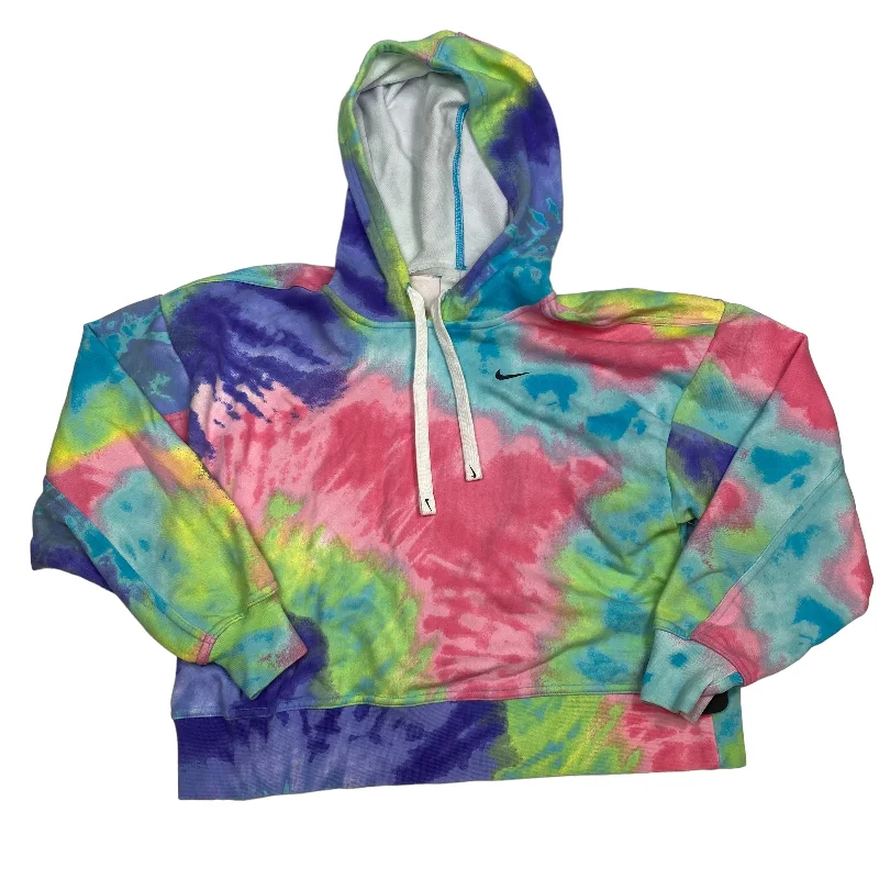 Athletic Sweatshirt Hoodie By Nike In Tie Dye Print, Size: Xs