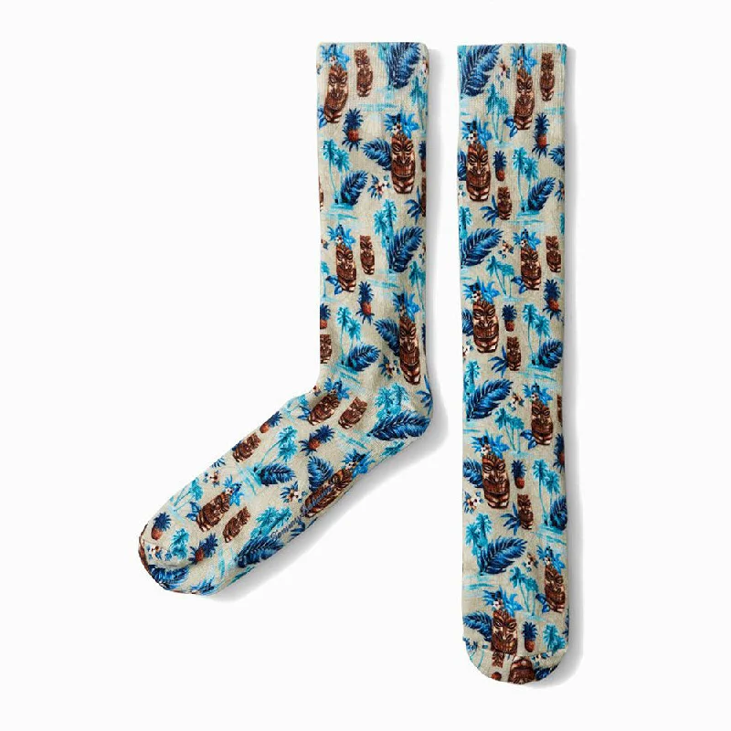 Tommy Bahama Waikiki Beachy Tiki Socks - Stone