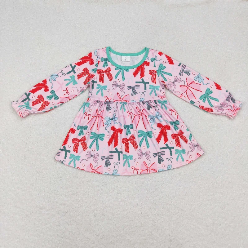 GT0721 Pink long sleeve top with bow pattern