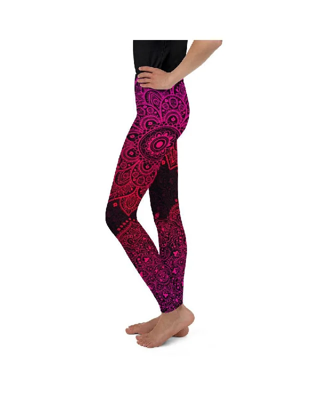 Pink Mandala Youth Leggings