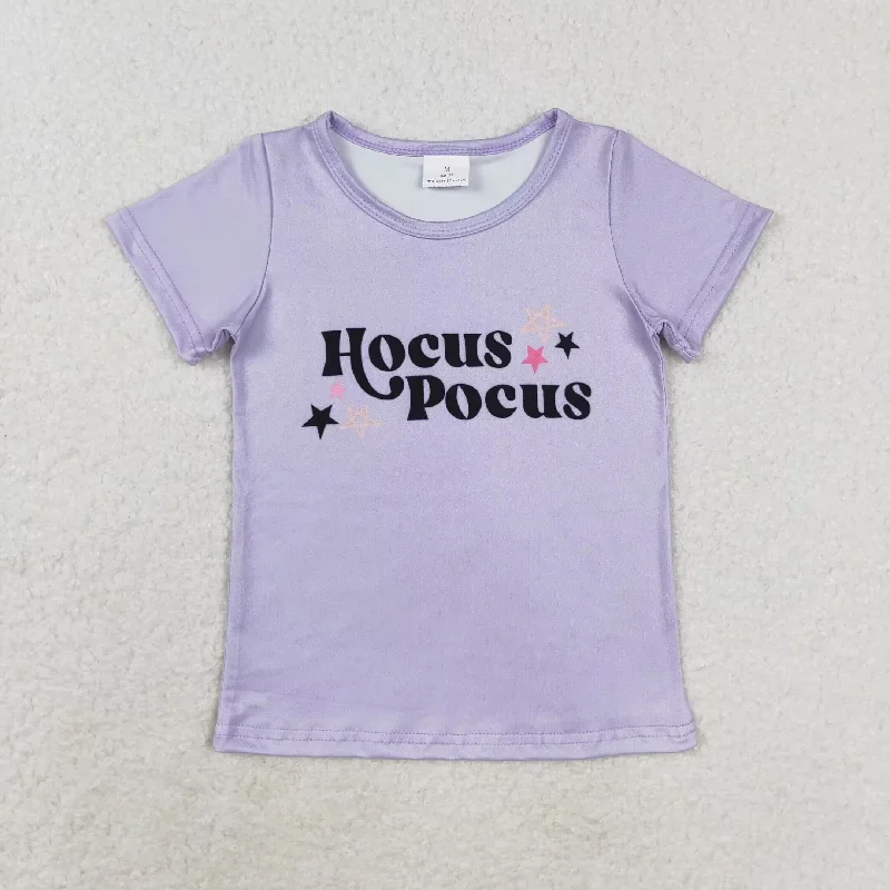 GT0667 hocus pocus Star purple short sleeve top