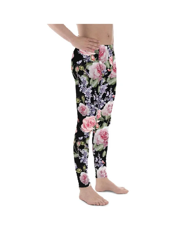 Watercolor Roses & Lavender Meggings