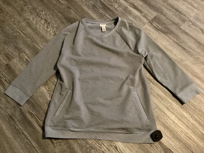 Sweatshirt Crewneck By Chicos In Grey, Size: Xs