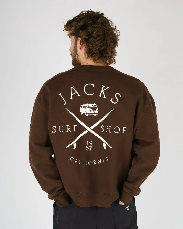 Bus Stop Heavyweight Crewneck - Brown