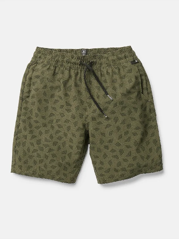 Big Boys Runoff Elastic Waist Hybrid Shorts - Squadron Green