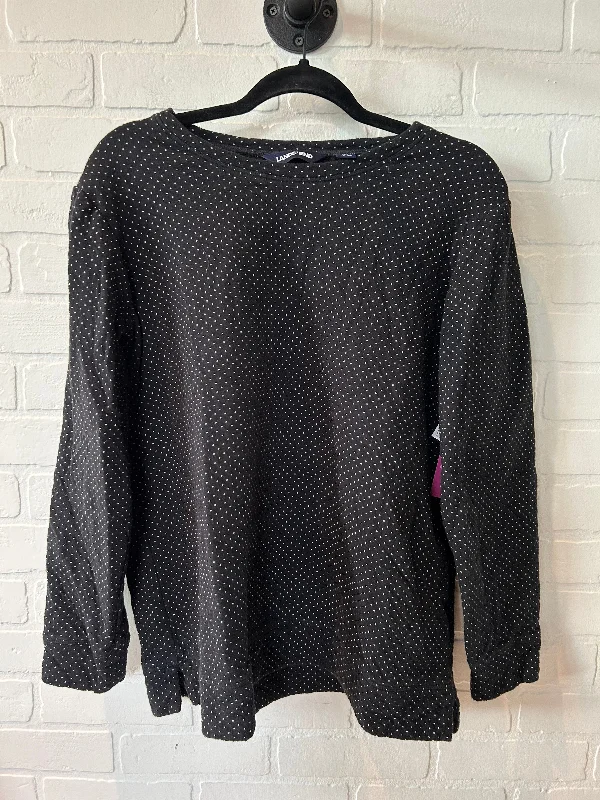 Black & White Sweatshirt Crewneck Lands End, Size L