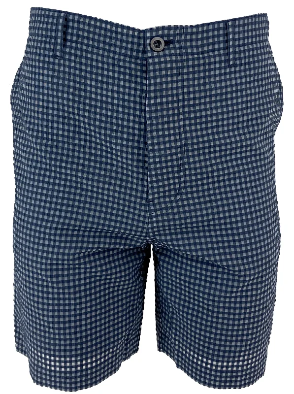 Sacai Gingham Shorts in Blue and Grey